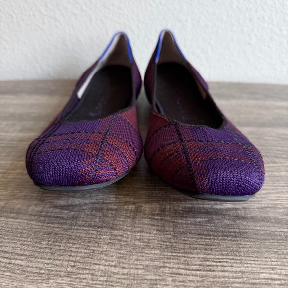 Rothy's The Square Flats in Cranberry Plaid Women’s Size 12 Purple Pink - Picture 3 of 9